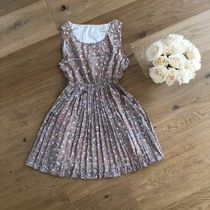 NWOT Beige Pleated Dress